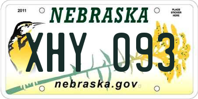 NE license plate XHY093