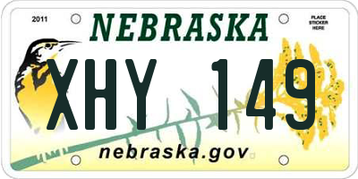 NE license plate XHY149