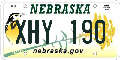 NE license plate XHY190
