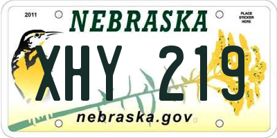 NE license plate XHY219