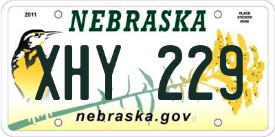 NE license plate XHY229