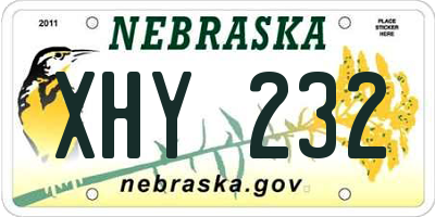 NE license plate XHY232