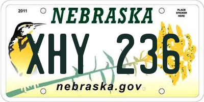 NE license plate XHY236