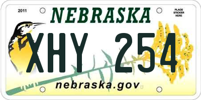 NE license plate XHY254