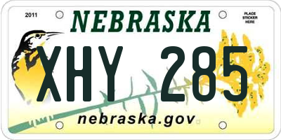 NE license plate XHY285