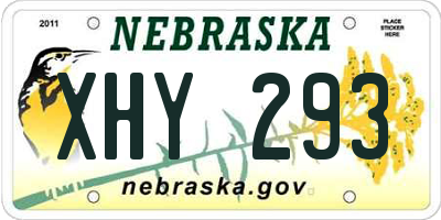 NE license plate XHY293