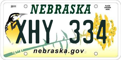 NE license plate XHY334