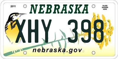 NE license plate XHY398