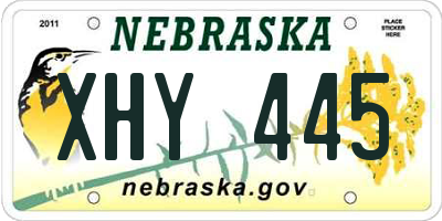 NE license plate XHY445