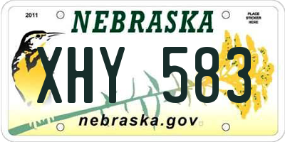 NE license plate XHY583