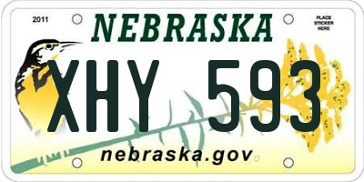 NE license plate XHY593