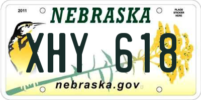 NE license plate XHY618