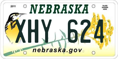 NE license plate XHY624