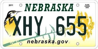 NE license plate XHY655