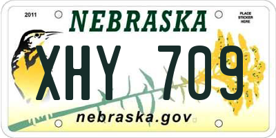 NE license plate XHY709