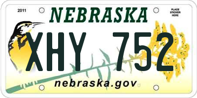 NE license plate XHY752