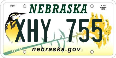 NE license plate XHY755