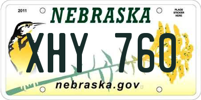 NE license plate XHY760