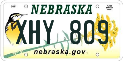 NE license plate XHY809