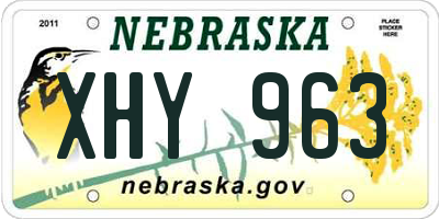 NE license plate XHY963