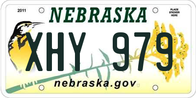 NE license plate XHY979