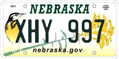 NE license plate XHY997