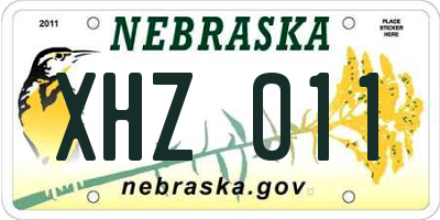 NE license plate XHZ011
