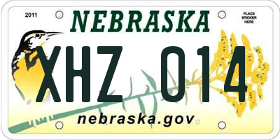 NE license plate XHZ014