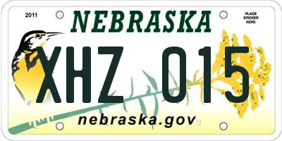 NE license plate XHZ015