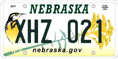 NE license plate XHZ021