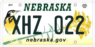 NE license plate XHZ022