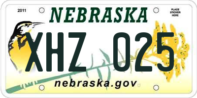 NE license plate XHZ025