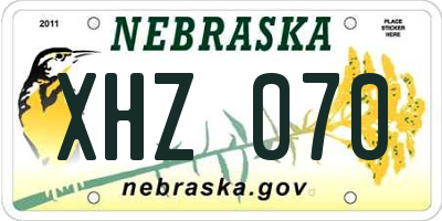 NE license plate XHZ070