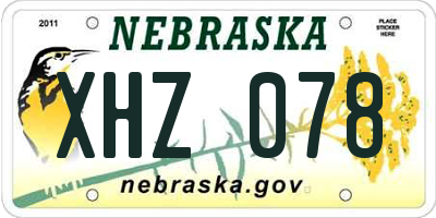 NE license plate XHZ078