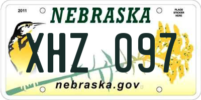 NE license plate XHZ097
