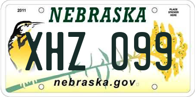 NE license plate XHZ099