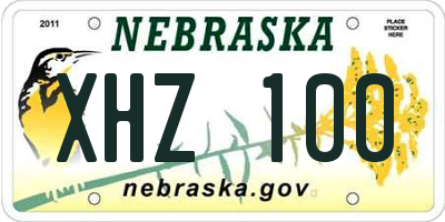 NE license plate XHZ100