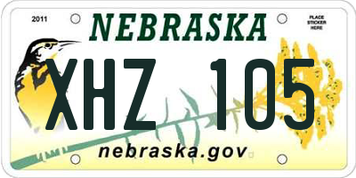NE license plate XHZ105