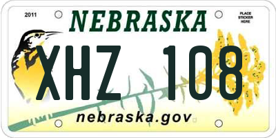 NE license plate XHZ108