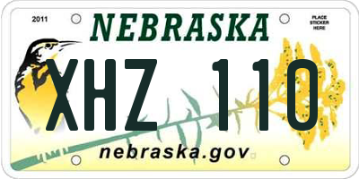 NE license plate XHZ110