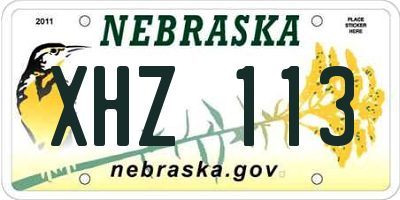 NE license plate XHZ113