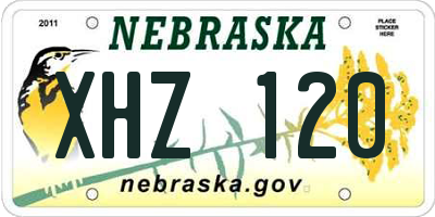 NE license plate XHZ120