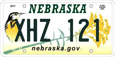 NE license plate XHZ121