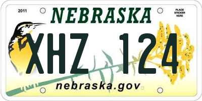 NE license plate XHZ124
