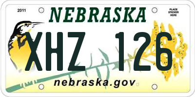 NE license plate XHZ126