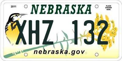 NE license plate XHZ132