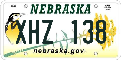 NE license plate XHZ138
