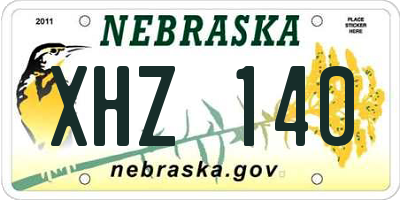 NE license plate XHZ140