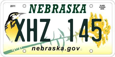 NE license plate XHZ145
