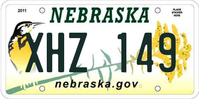 NE license plate XHZ149